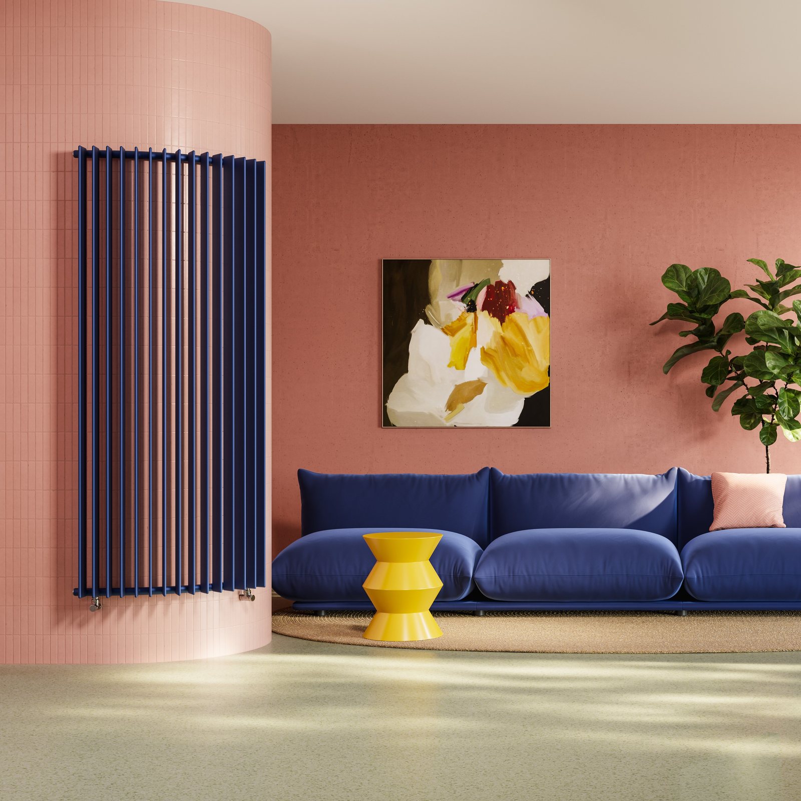 Slanke convector langs de wand