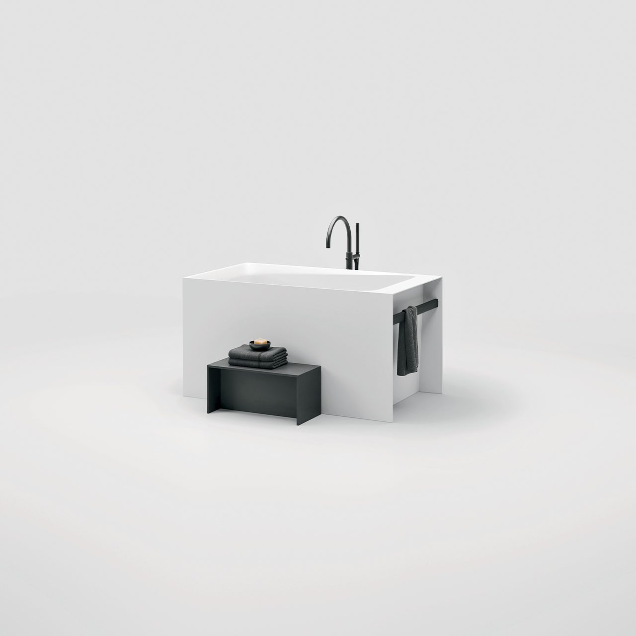 Rexa Design rechthoekig solid surface bad met kraan