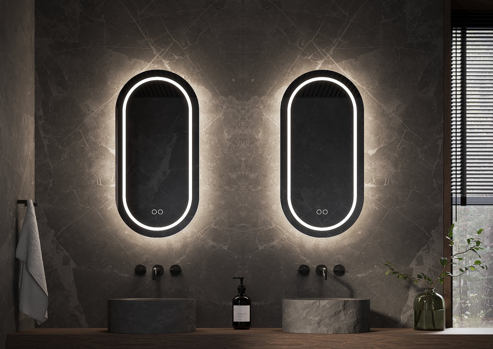 Badkamerspiegel met verlichting