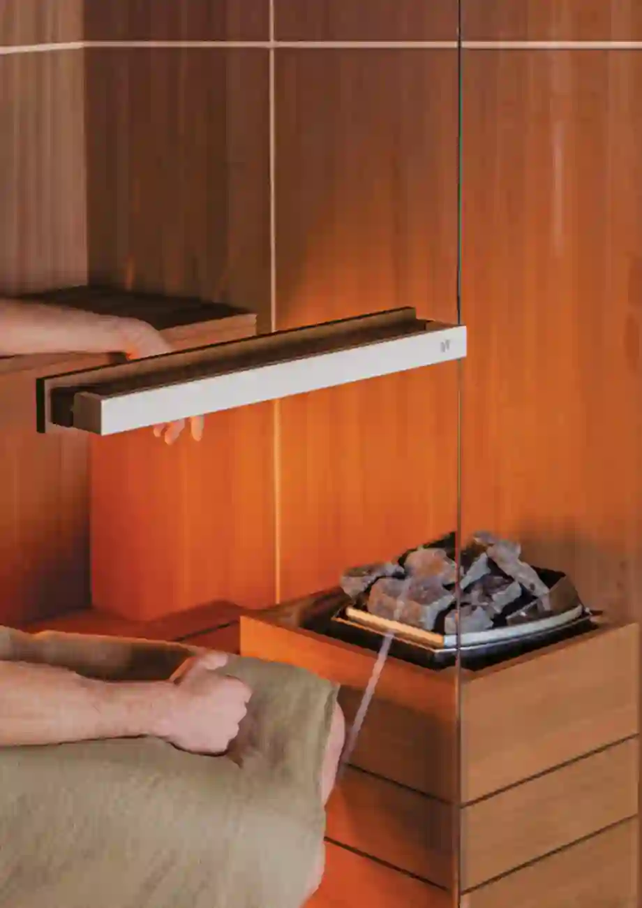 Celsius Sauna handgreep in detail
