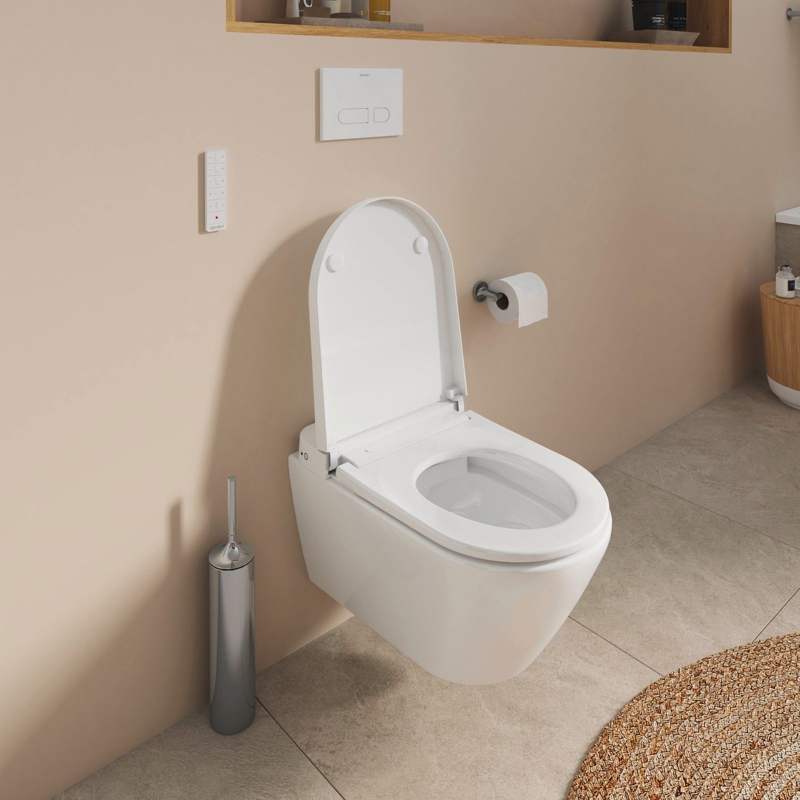Close-up van de Ladydouche functie van een Duravit SensoWash douche-wc
