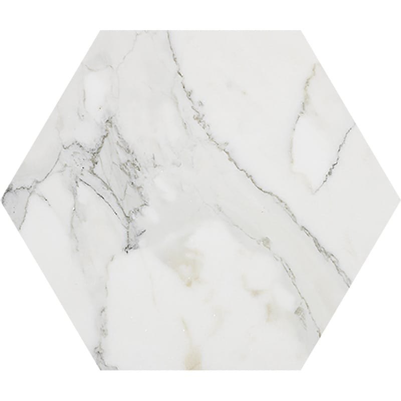 Hexagon marmertegel Calacatta Gold