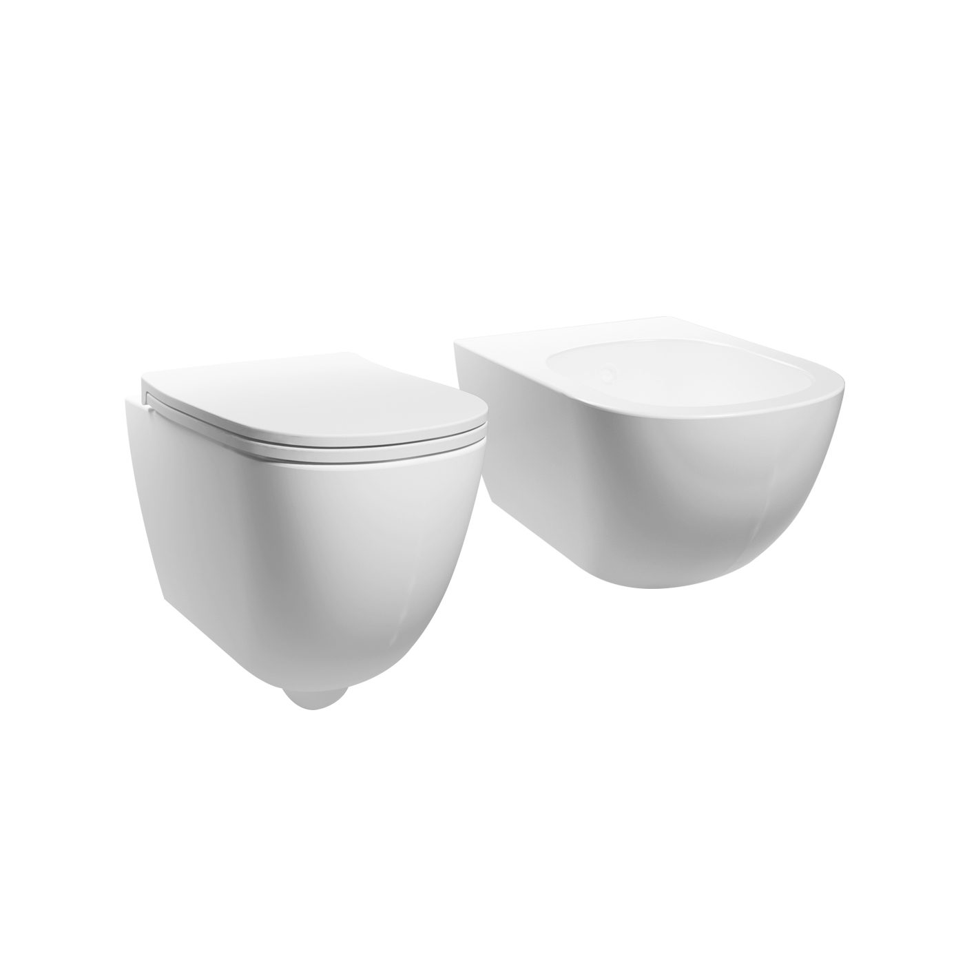 Pin wandcloset en bidet hangend