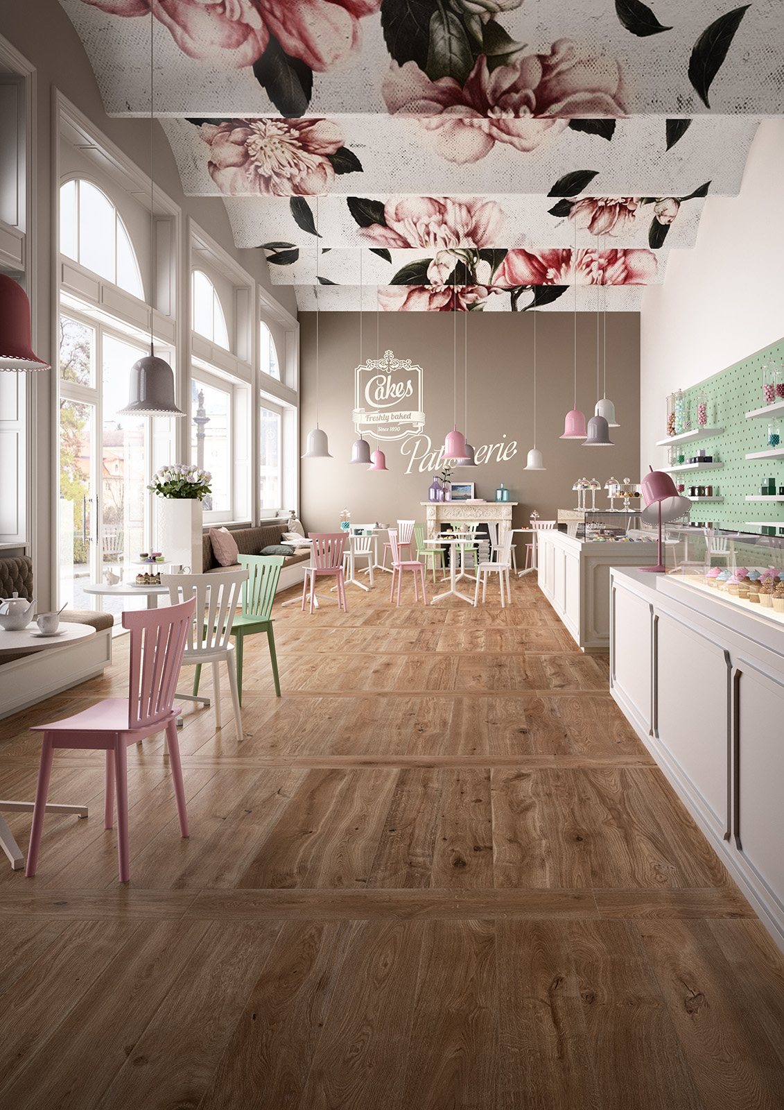 Honingkleurige houtlook tegelvloer