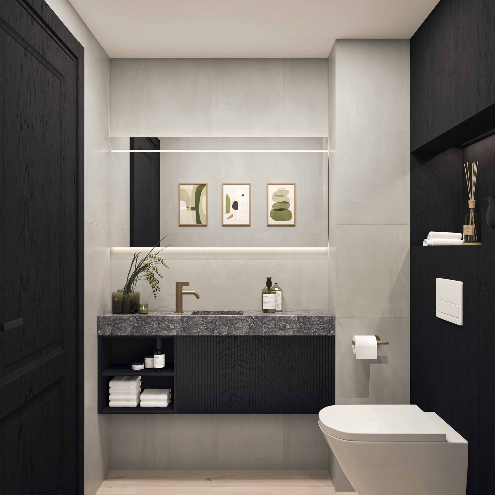 Compacte fonteincombinatie voor het gastentoilet