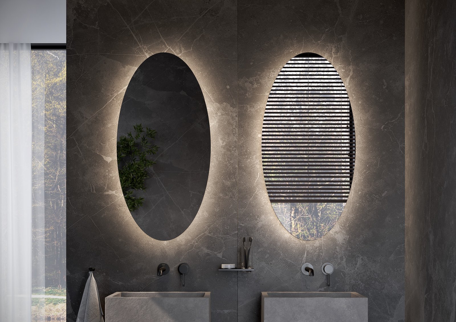 Ovale LED spiegel Elipse
