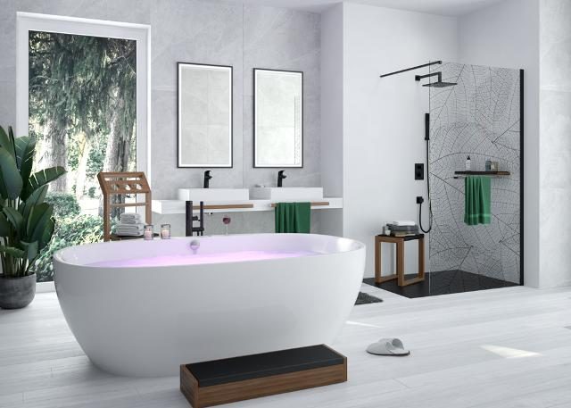 Moderne whirlpool met het geavanceerde Hoesch iSensi combi-systeem