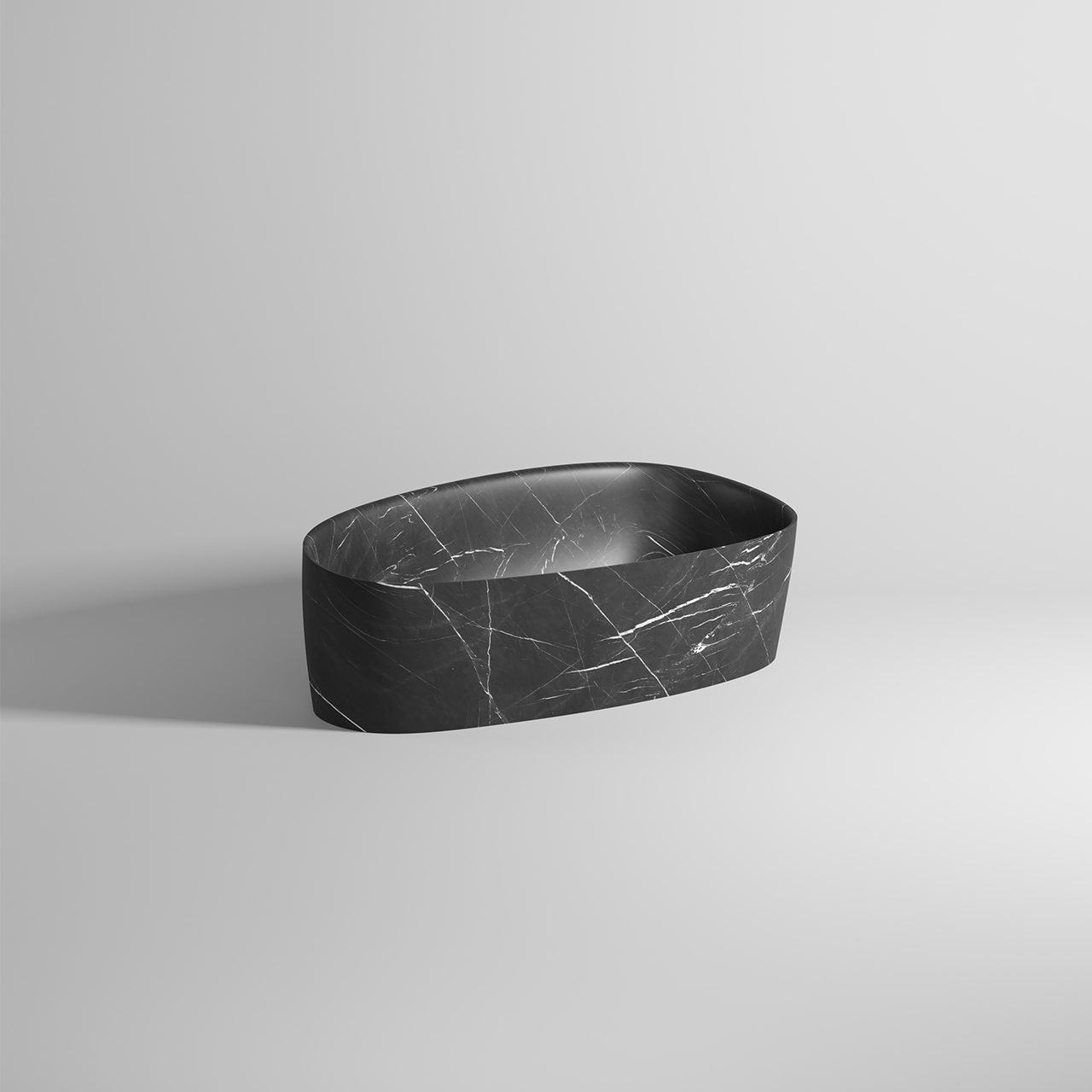 Zwart gemêleerd solid surface bad van Rexa Design