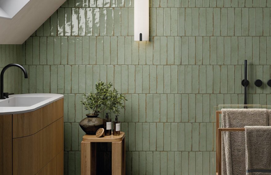 Groene keramische wandtegels