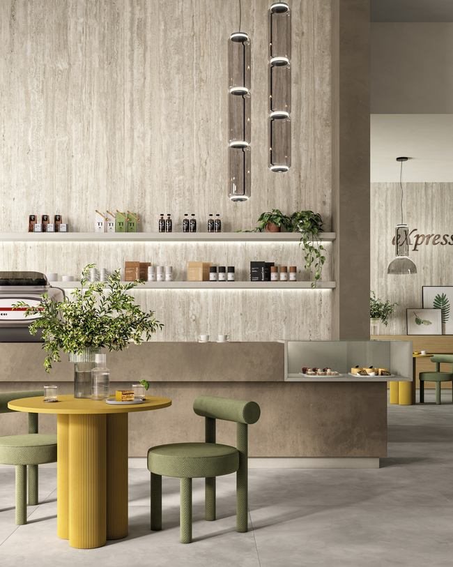 Betonlook badkamer met dubbele wastafel
