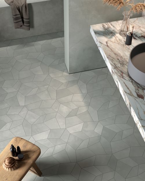 Grijze tegel met resin-effect